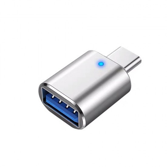 USB3.0 to type-C Adapter Converter Connector Aluminum Alloy with Breathing Lamp for Vehicle Mobile Phone USB3.0 to type-C Adapter Converter Connector Aluminum Alloy with Breathing Lamp for Vehicle Mobile Phone