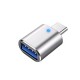 USB3.0 to type-C Adapter Converter Connector Aluminum Alloy with Breathing Lamp for Vehicle Mobile Phone