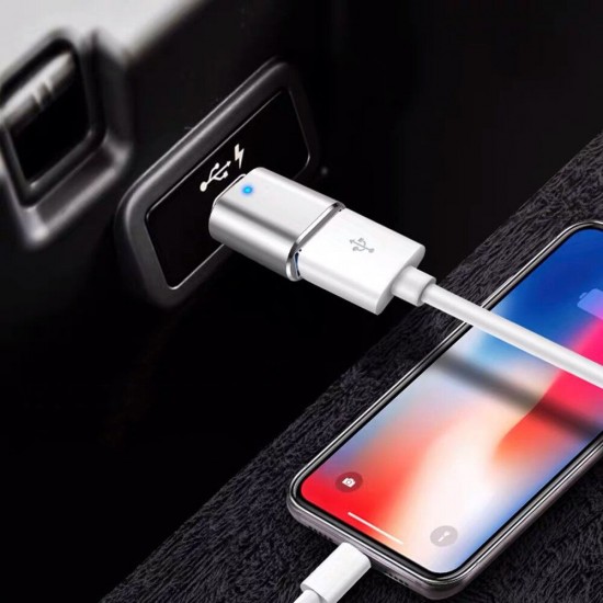 USB3.0 to type-C Adapter Converter Connector Aluminum Alloy with Breathing Lamp for Vehicle Mobile Phone USB3.0 to type-C Adapter Converter Connector Aluminum Alloy with Breathing Lamp for Vehicle Mobile Phone