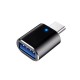 USB3.0 to type-C Adapter Converter Connector Aluminum Alloy with Breathing Lamp for Vehicle Mobile Phone