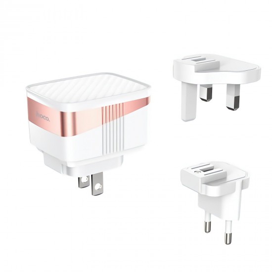 C83 Detachable Charger Power Adapter 3 USB Output 2.4A US / EU / UK Plug