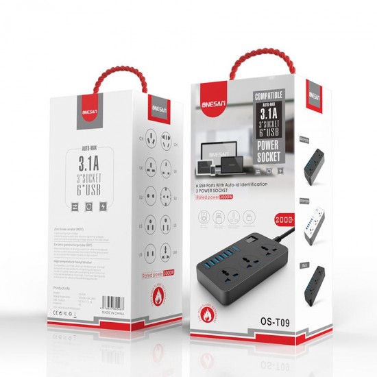 2500W Power Socket Extension Power Strip Surge Protection Charger 3.1A 6 USB Charger Adapter 3 AC Outlet Portable Splitter For Laptop Desk 2500W Power Socket Extension Power Strip Surge Protection Charger 3.1A 6 USB Charger Adapter 3 AC Outlet Portable Splitter For Laptop Desk