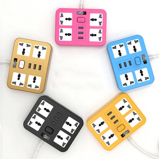 Power Socket 3 Outlet 4 USB Ports Hub Multi Portable Electrical Power Strip Plugs Adaptorfor Home Office