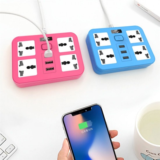 Power Socket 3 Outlet 4 USB Ports Hub Multi Portable Electrical Power Strip Plugs Adaptorfor Home Office