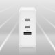 T31 65W GaN PD Fast Charger Mini Adapter High Power Dual Type C+USB Port Smart Output Portable Wall Charger