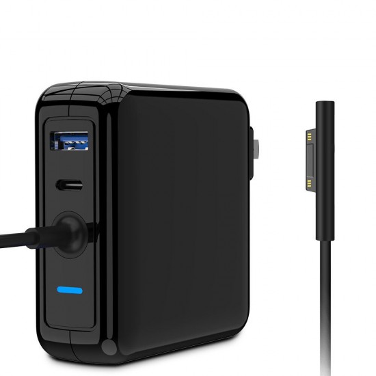 3 in 1 60W Laptop AC Power Adapter Fast Charger USB PD QC3.0 18W For Microsoft Surface 3 in 1 60W Laptop AC Power Adapter Fast Charger USB PD QC3.0 18W For Microsoft Surface