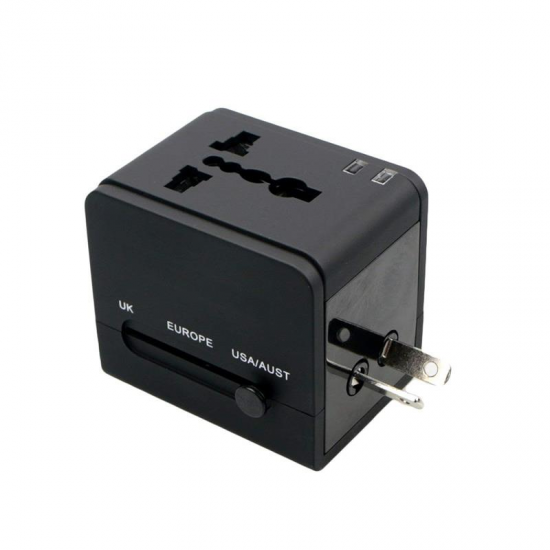 TR-148 Worldwide Universal Multi-functional Conversion Power Plug Dual USB Travel Conversion Plug Standard EU US UK AU Plug