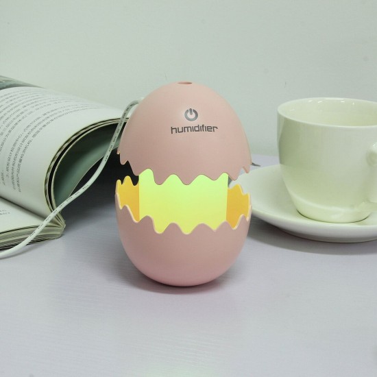 100ML Mini USB Desktop Egg Humidifier with LED Night Light Seven Color Portable Cool Mist Humidifier Air Humidifierfor for Car Vehicle Office