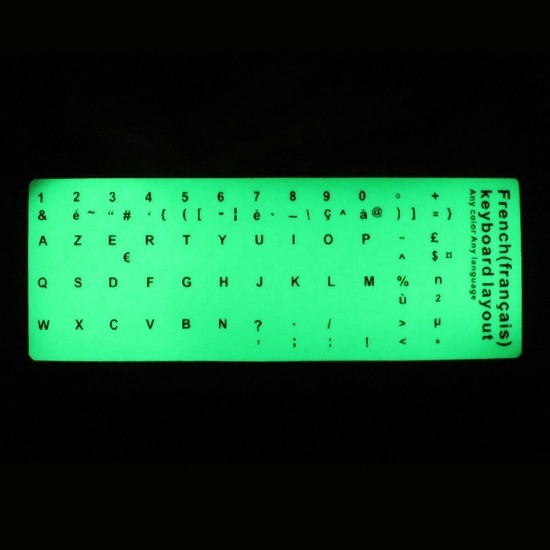 Fluorescent Keyboard Cover Stickers Luminous Waterproof Keyboard Protective Film for Laptop Desktop PC