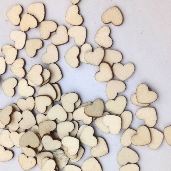 100Pcs Laser Engraving Rustic Wooden Love Heart Crafts DIY Wedding Table Scatter Confetti Vintage Decorations Gift