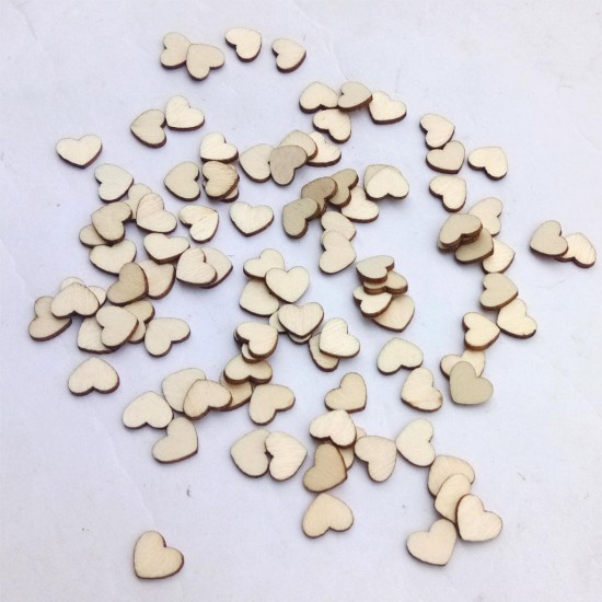 100Pcs Laser Engraving Rustic Wooden Love Heart Crafts DIY Wedding Table Scatter Confetti Vintage Decorations Gift