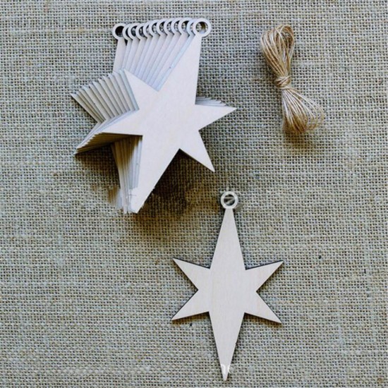 10Pcs Wooden Blank Christmas Star Wood Chip Sheet Ornaments Hanging Tags Laser Engraving DIY Crafts 10Pcs Wooden Blank Christmas Star Wood Chip Sheet Ornaments Hanging Tags Laser Engraving DIY Crafts
