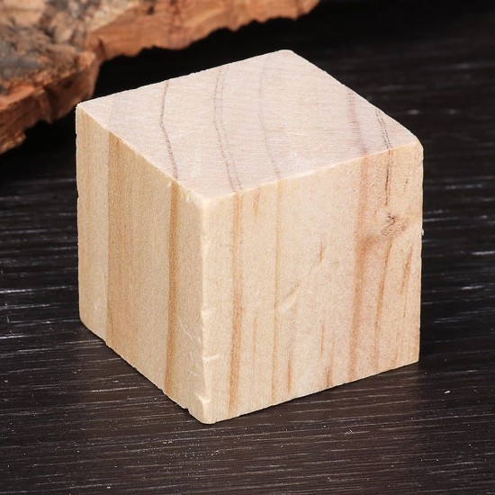 1.5/2/3/4cm Pine Wood Square Block Natural Soild Wooden Cube Crafts DIY Puzzle Making Woodworking