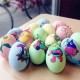 20Pcs/Set DIY Hanging Easter Eggs Painting Artificial Colorful Eggs Plastic Handmade Easter Hunt Eggs Craft Halloween Christmas Decorations