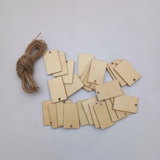 25Pcs Blank Rectangular Wood Chips Sheet Hanging Tags Ornament Laser Engraving DIY Art Wedding Decor 25Pcs Blank Rectangular Wood Chips Sheet Hanging Tags Ornament Laser Engraving DIY Art Wedding Decor