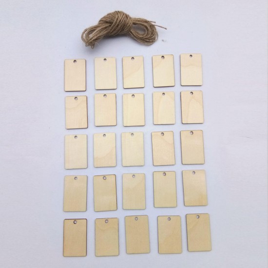 25Pcs Blank Rectangular Wood Chips Sheet Hanging Tags Ornament Laser Engraving DIY Art Wedding Decor 25Pcs Blank Rectangular Wood Chips Sheet Hanging Tags Ornament Laser Engraving DIY Art Wedding Decor