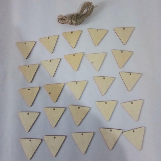 25Pcs Blank Triangle Wood Chips Sheet Hanging Tags Ornament Laser Engraving DIY Art Wedding Decor 25Pcs Blank Triangle Wood Chips Sheet Hanging Tags Ornament Laser Engraving DIY Art Wedding Decor