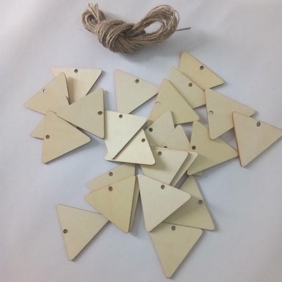 25Pcs Blank Triangle Wood Chips Sheet Hanging Tags Ornament Laser Engraving DIY Art Wedding Decor 25Pcs Blank Triangle Wood Chips Sheet Hanging Tags Ornament Laser Engraving DIY Art Wedding Decor