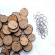 40Pcs Round Laser Engraving Wooden Slices Sheet With 40 Iron Loop Set For Birthday Reminder DIY Hanging Wood Plaque Decorations