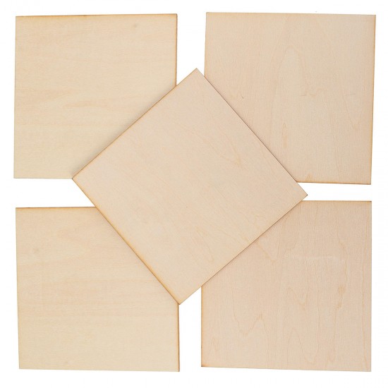 5Pcs 10x10cm DIY Wood Sheet Unfinished Unpainted Building Model Laser Engraving Blank Sheet Wooden Craft Making