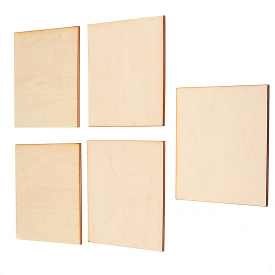 5Pcs 10x10cm DIY Wood Sheet Unfinished Unpainted Building Model Laser Engraving Blank Sheet Wooden Craft Making