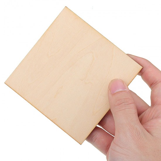 5Pcs 10x10cm DIY Wood Sheet Unfinished Unpainted Building Model Laser Engraving Blank Sheet Wooden Craft Making