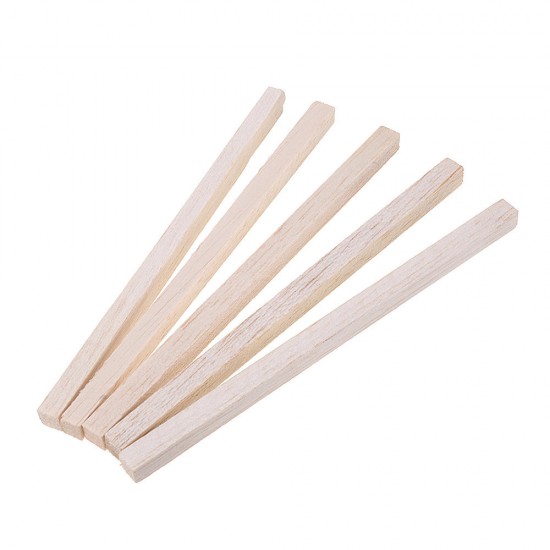 5Pcs/Set 10x10x200mm Square Balsa Wood Bar Wooden Sticks Strips Natural Dowel Unfinished Rods for DIY Crafts Airplane Model