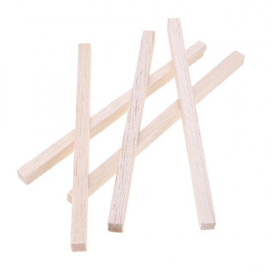 5Pcs/Set 10x10x200mm Square Balsa Wood Bar Wooden Sticks Strips Natural Dowel Unfinished Rods for DIY Crafts Airplane Model