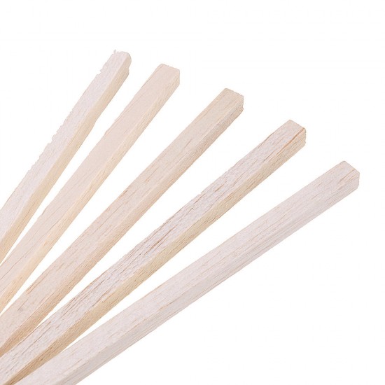 5Pcs/Set 10x10x200mm Square Balsa Wood Bar Wooden Sticks Strips Natural Dowel Unfinished Rods for DIY Crafts Airplane Model