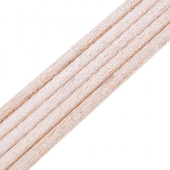 5Pcs/Set 5/6/8/10x250mm Round Balsa Wood Wooden Stick Natural Dowel Unfinished Rods for DIY Crafts Airplane Model