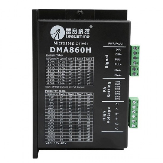 DMA860H DC 18-80V 7.2A Stepping Motor Driver Engraving Machine Drive DMA860H DC 18-80V 7.2A Stepping Motor Driver Engraving Machine Drive