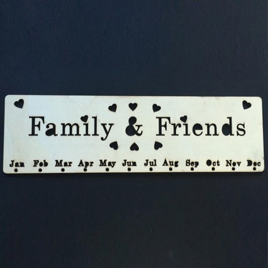 Laser Engraving Family Friends Birthday Reminder Calendar Wall Hanging Crafts DIY Wooden Board Plaques Home Decorations