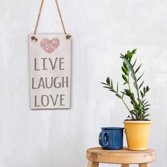 Live Laugh Love Laser Engraving Wooden Wall Plaque Rustic Cute Door Sign Home Room DIY Craft Decorations