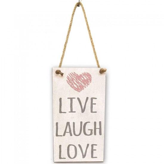 Live Laugh Love Laser Engraving Wooden Wall Plaque Rustic Cute Door Sign Home Room DIY Craft Decorations