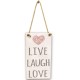 Live Laugh Love Laser Engraving Wooden Wall Plaque Rustic Cute Door Sign Home Room DIY Craft Decorations