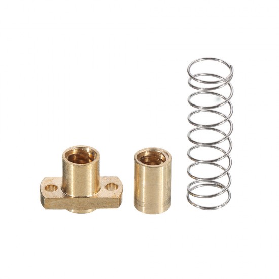 T8 Lead Screw Copper Anti-Backlash Spring Loaded Nut Pitch 2mm Lead 4mm Laser Accessories T8 Lead Screw Copper Anti-Backlash Spring Loaded Nut Pitch 2mm Lead 4mm Laser Accessories