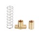 T8 Lead Screw Copper Anti-Backlash Spring Loaded Nut Pitch 2mm Lead 4mm Laser Accessories T8 Lead Screw Copper Anti-Backlash Spring Loaded Nut Pitch 2mm Lead 4mm Laser Accessories