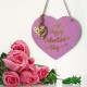 Valentine's Day Laser Engraving Wood Heart Door Decor Wall Hanging Sign Craft Ornaments Party Decorations