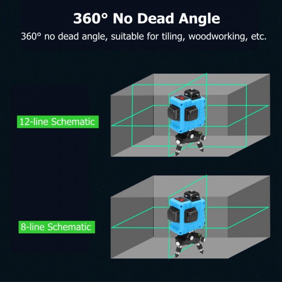 12 Line 360 Horizontal Vertical Cross 3D Green Light Laser Level Self-Leveling Measure Super Powerful Laser Beam 12 Line 360 Horizontal Vertical Cross 3D Green Light Laser Level Self-Leveling Measure Super Powerful Laser Beam