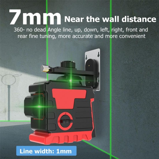 12 Line 360 Horizontal Vertical Cross Green Light 3D Laser Level Self-Leveling Measure Super Powerful Laser Beam