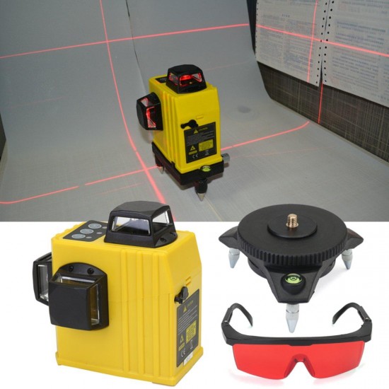 12 Line 3D 360° Infrared Laser Level Self Leveling Vertical & Horizontal Level Cross