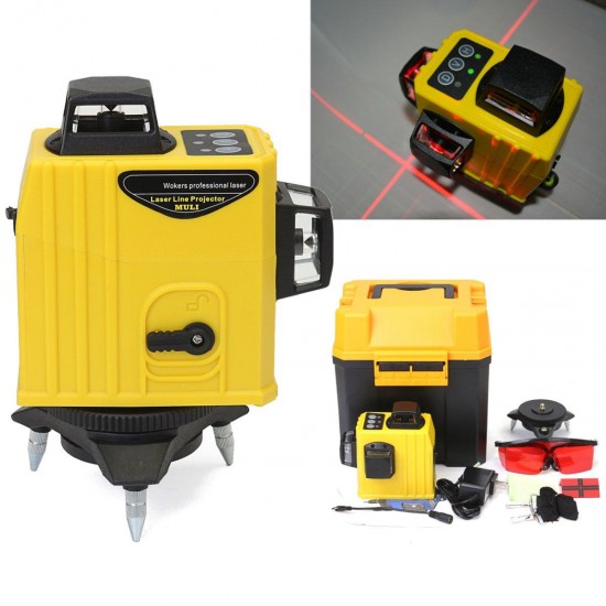 12 Line 3D 360° Infrared Laser Level Self Leveling Vertical & Horizontal Level Cross 12 Line 3D 360° Infrared Laser Level Self Leveling Vertical & Horizontal Level Cross