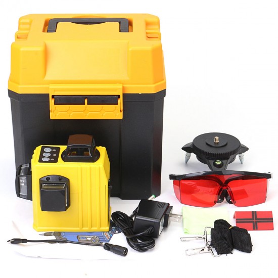 12 Line 3D 360° Infrared Laser Level Self Leveling Vertical & Horizontal Level Cross