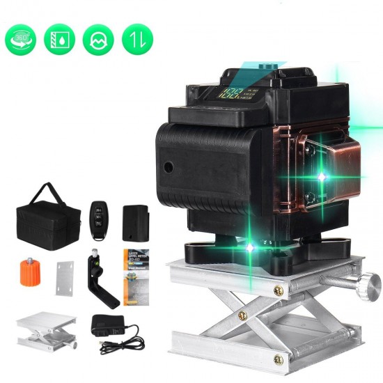 12 Line Laser Level Green Light Auto Self Leveling Cross 360° Rotary Measuring 12 Line Laser Level Green Light Auto Self Leveling Cross 360° Rotary Measuring