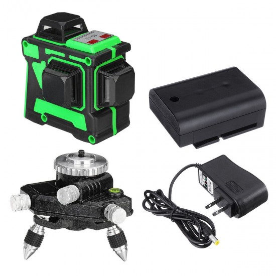 12 Lines Cross Green Light 3D Laser 360° Level Self-Leveling Rotary Measure Tool Indoor and Outdoor General Use