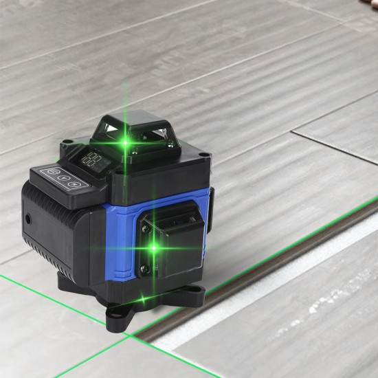 12/16 Line Green Light Laser Level Digital Self Leveling 360° Rotary Measure Tool Green Light