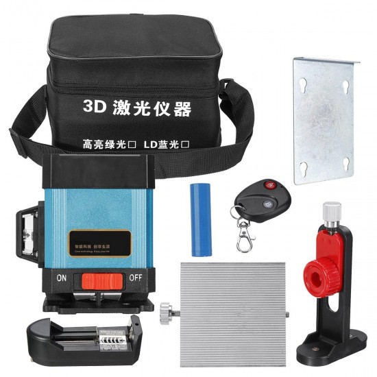 12Line 360° Green Laser Level 3D Horizontal Vertical+Remote Control+Wall Mounts 12Line 360° Green Laser Level 3D Horizontal Vertical+Remote Control+Wall Mounts