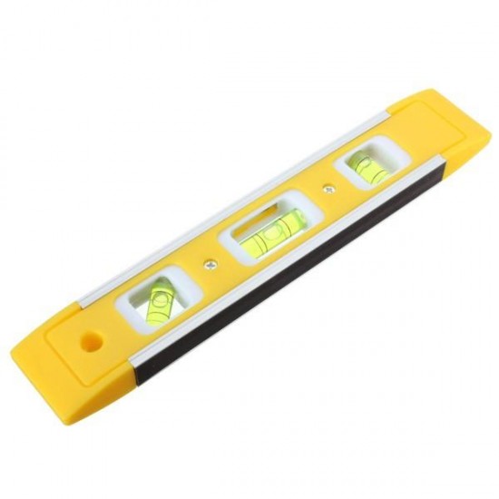 230mm Handheld Torpedo Magnetic Straight Spirit Level Ruler With 3 Bobble Vials