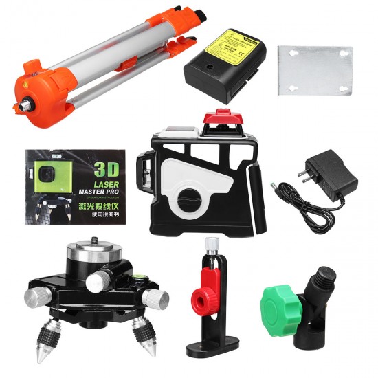 360° 12 Line 3D 120X Green Light Laser Level Outdoor Cross Measure Tool W/ Tripod 360° 12 Line 3D 120X Green Light Laser Level Outdoor Cross Measure Tool W/ Tripod