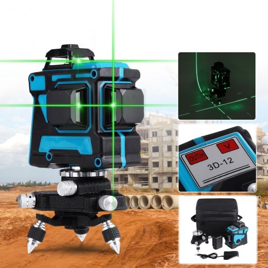 360° Rotary 3D Green Laser Level 12 Lines Self Leveling Cross Measure Tool Kit 360° Rotary 3D Green Laser Level 12 Lines Self Leveling Cross Measure Tool Kit